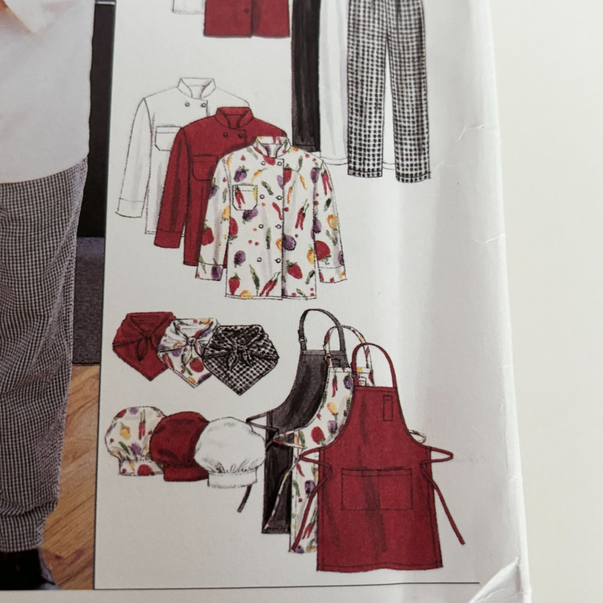 McCalls Sewing Pattern M2233 Chef Jacket Pants Apron Baker Cooking Kitchen XL UC