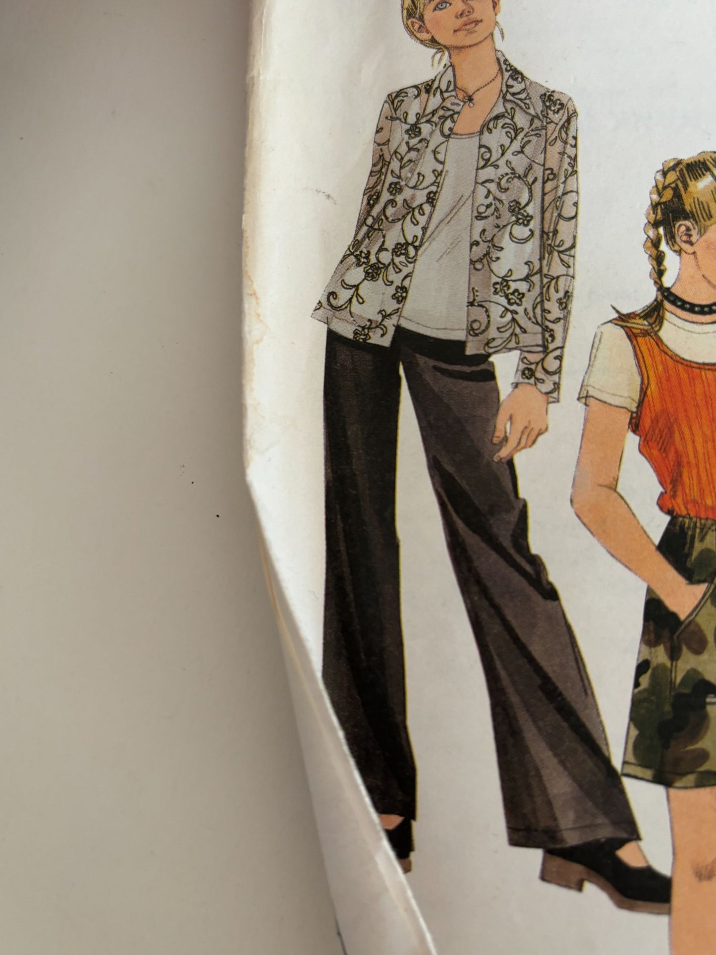 McCalls Sewing Pattern 2431 Girls Shirt Tank Top Pants Drawstring Skirt 12 14 16