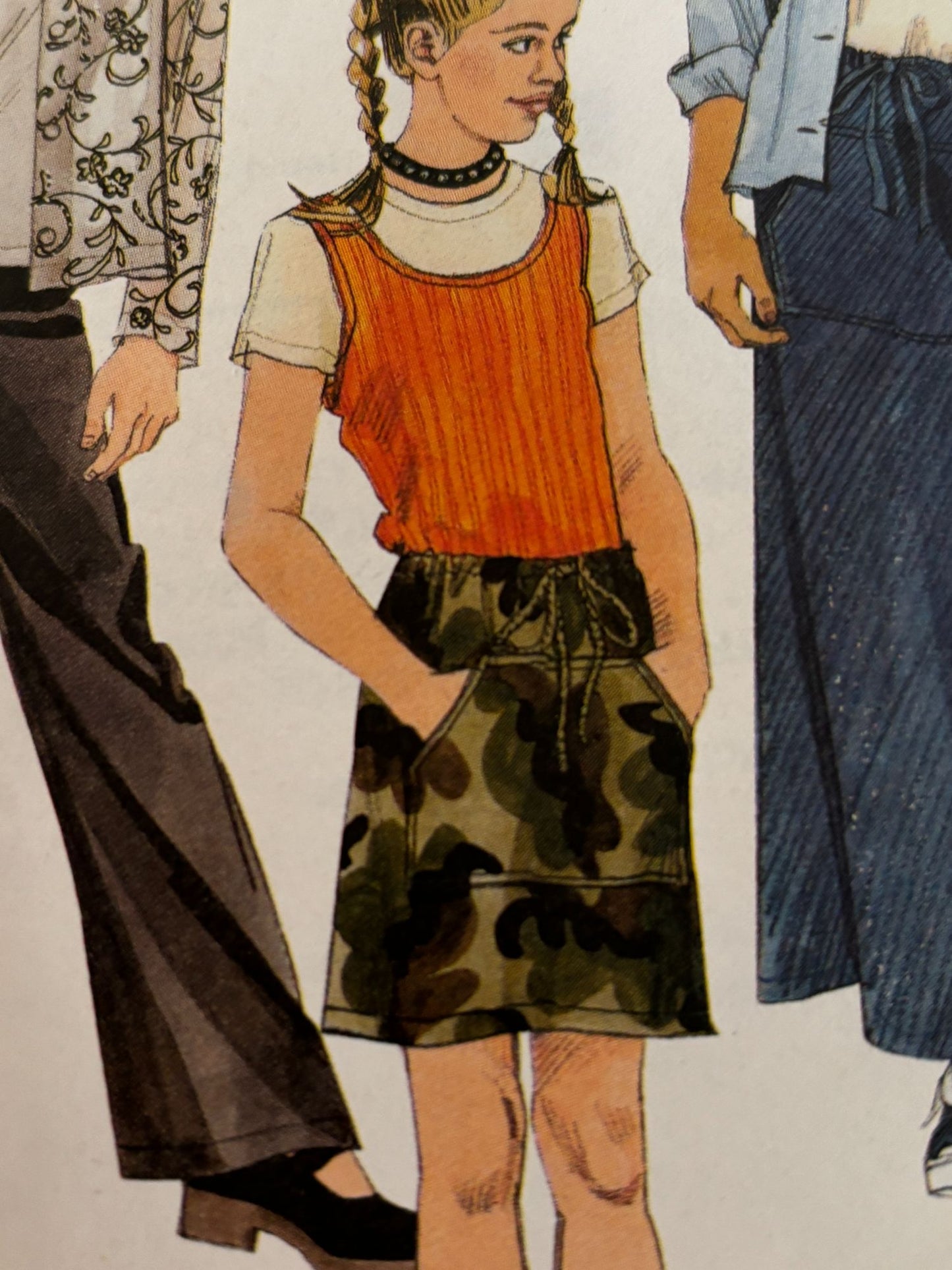 McCalls Sewing Pattern 2431 Girls Shirt Tank Top Pants Drawstring Skirt 12 14 16