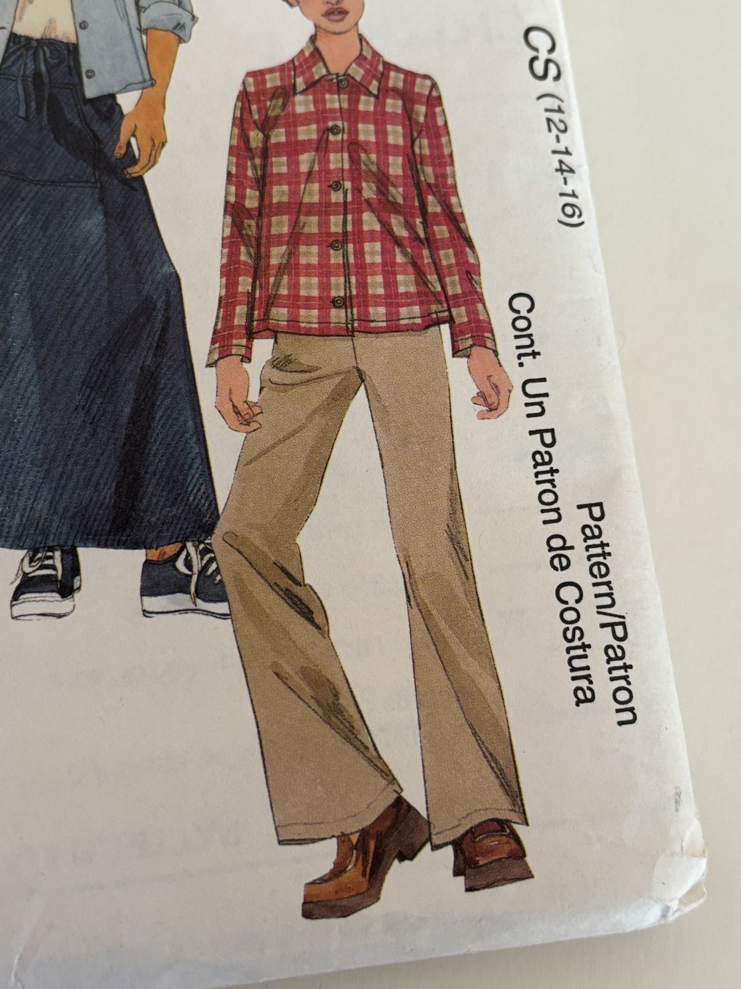 McCalls Sewing Pattern 2431 Girls Shirt Tank Top Pants Drawstring Skirt 12 14 16