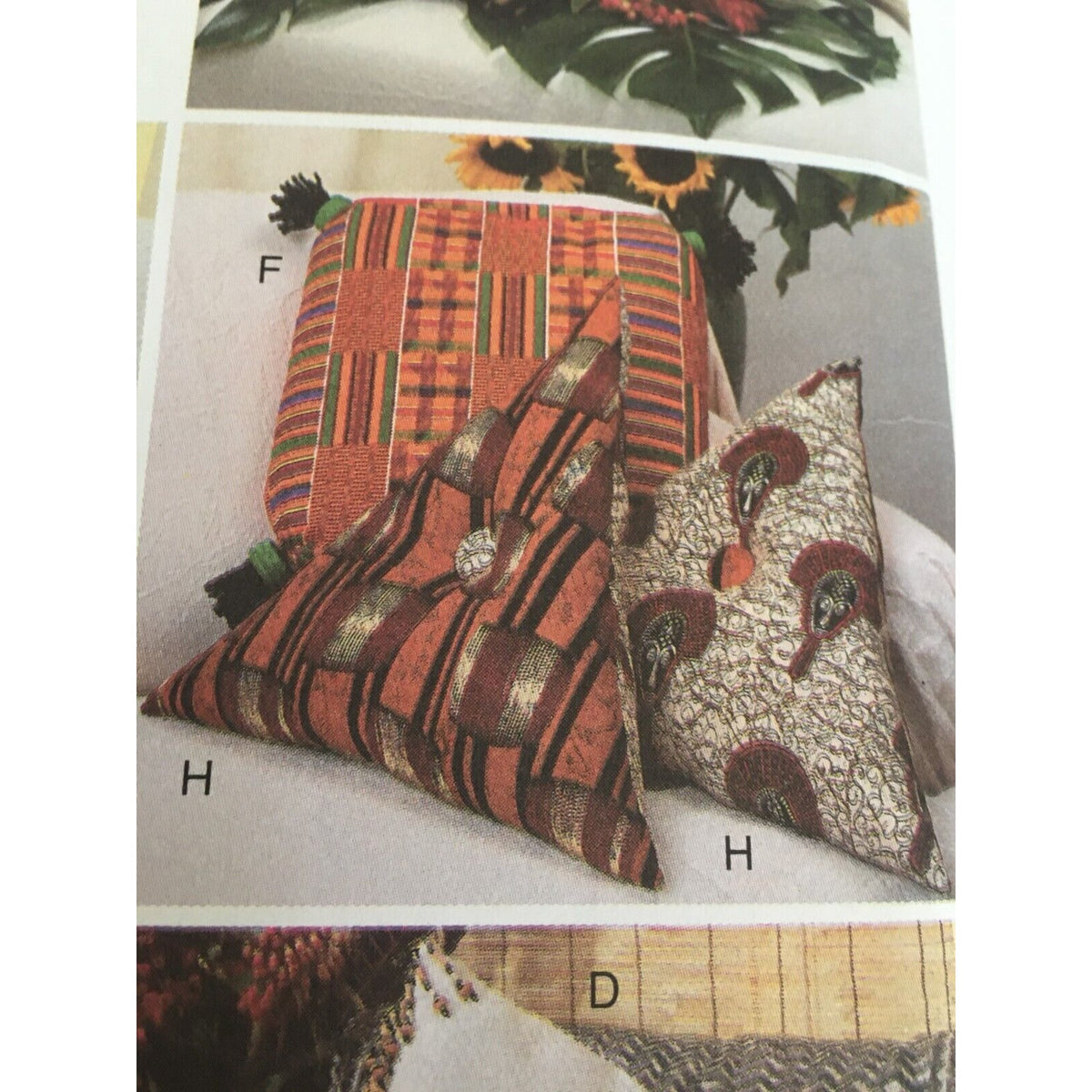 Butterick 3818 Sewing Pattern 13 Home Decor Pillows Cushion Covers Bolster Uncut