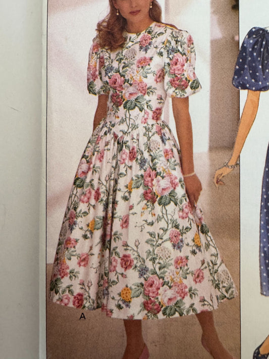 Butterick Sewing Pattern 4550 Romantic Dress Easy Dropped Waist Bodice 12 14 16