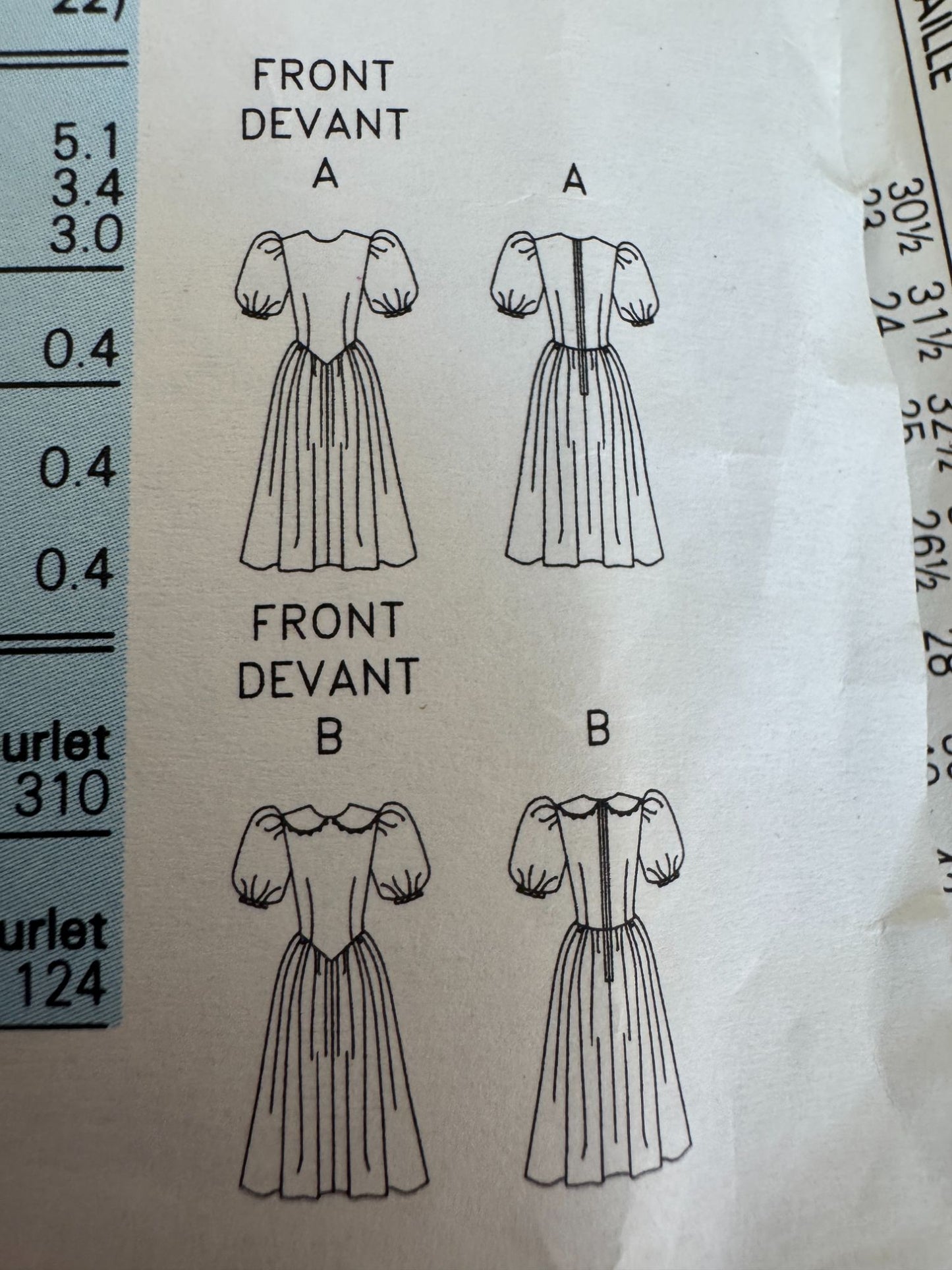 Butterick Sewing Pattern 4550 Romantic Dress Easy Dropped Waist Bodice 12 14 16