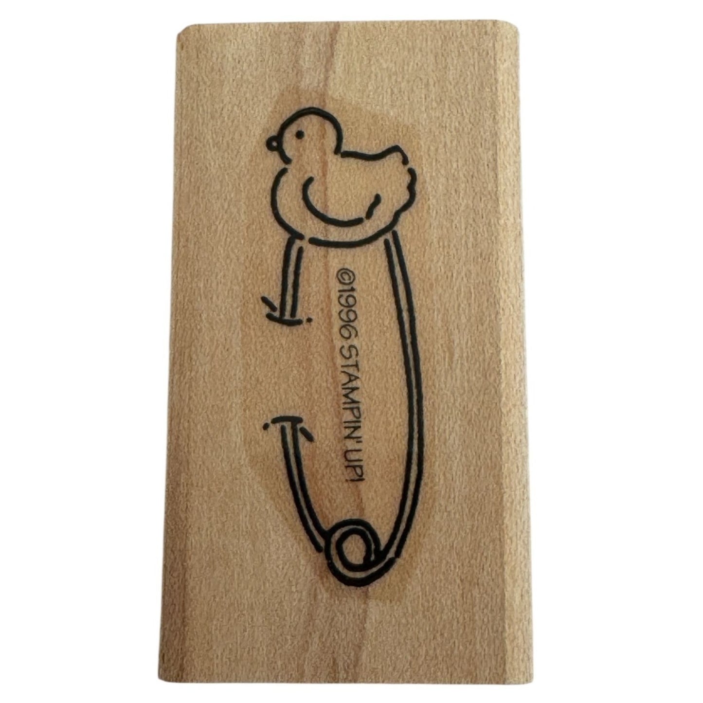 Stampin Up Rubber Stamp Baby Shower Card Making Diaper Pin Rubber Duck Craft