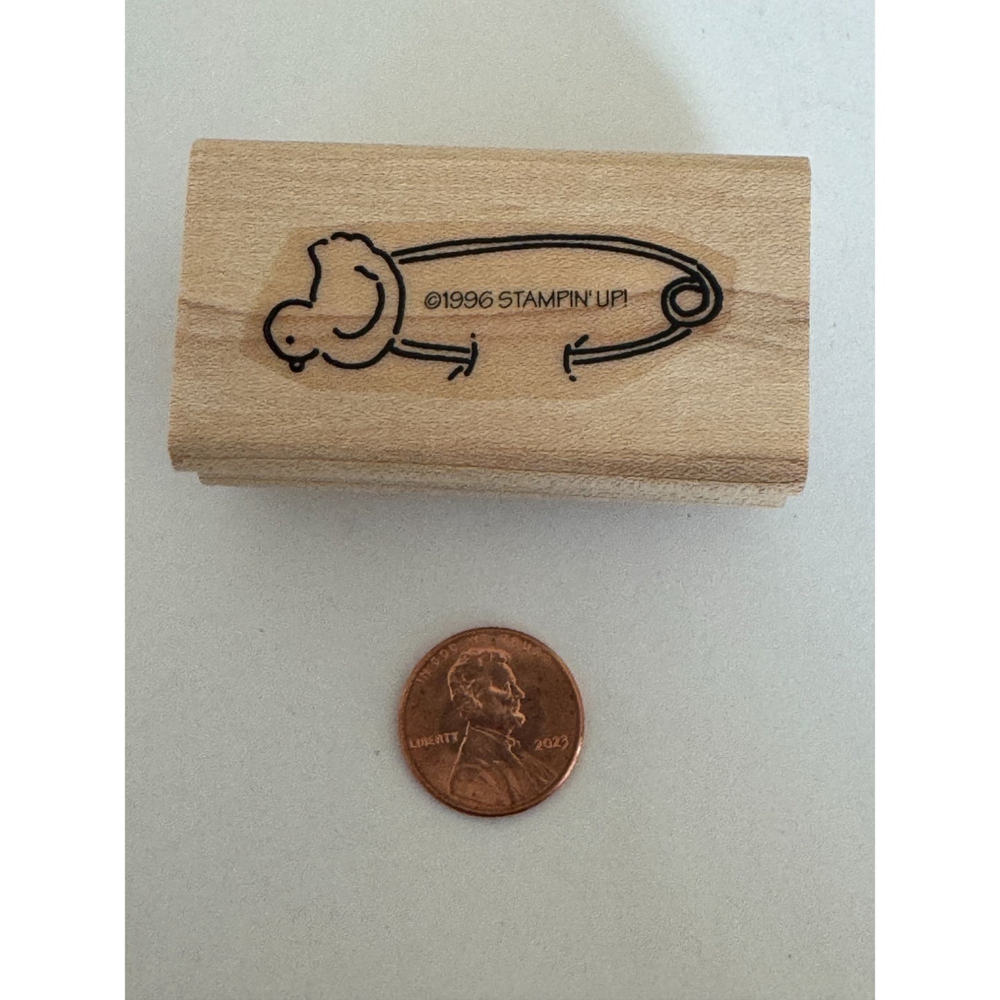 Stampin Up Rubber Stamp Baby Shower Card Making Diaper Pin Rubber Duck Craft