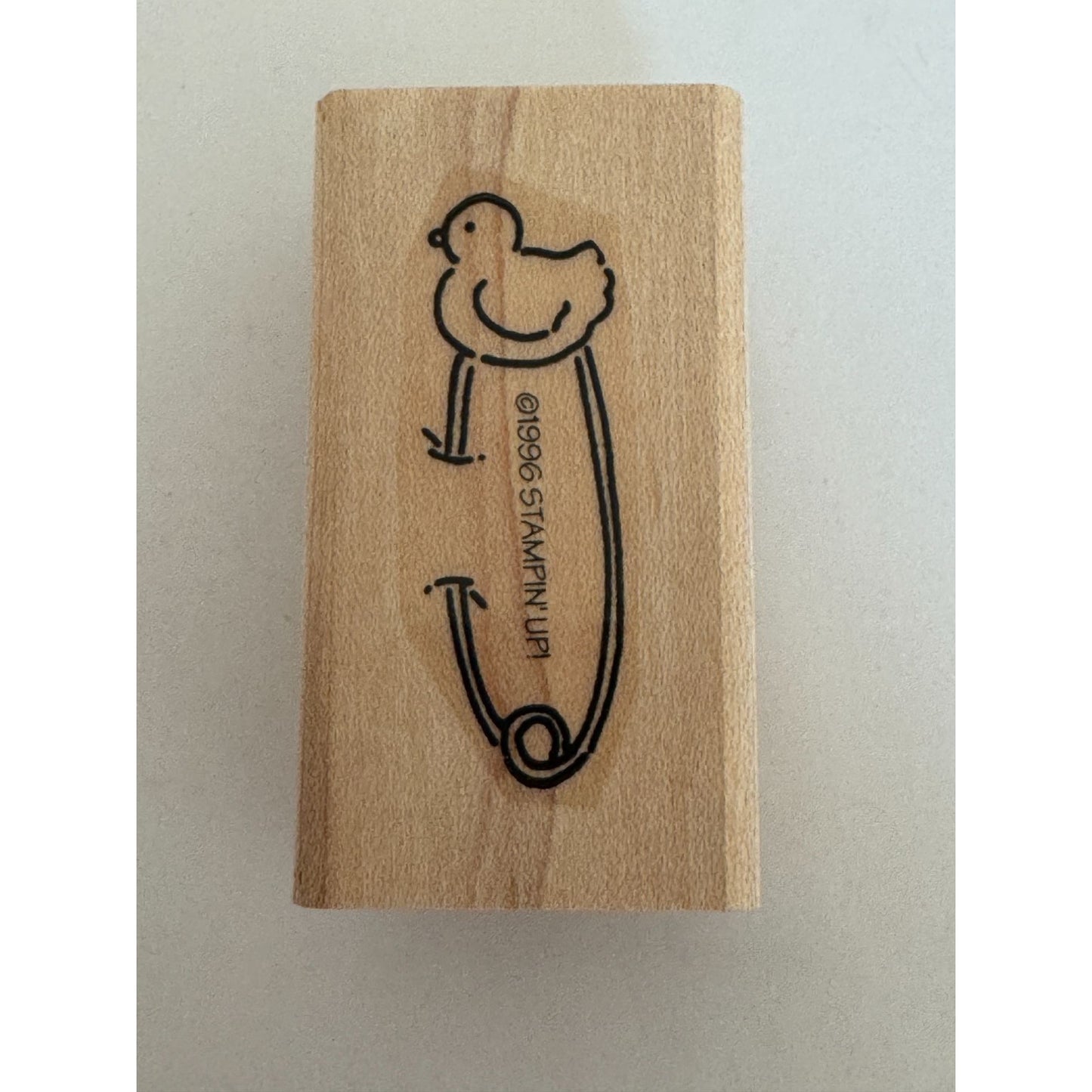 Stampin Up Rubber Stamp Baby Shower Card Making Diaper Pin Rubber Duck Craft