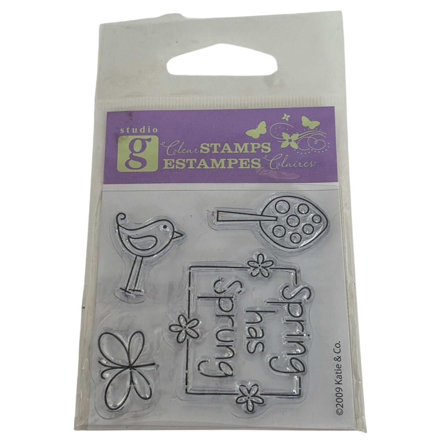 Studio G Clear Stamp Claires Spring has Sprung Bird Butterfly Tree Cardmaking Small