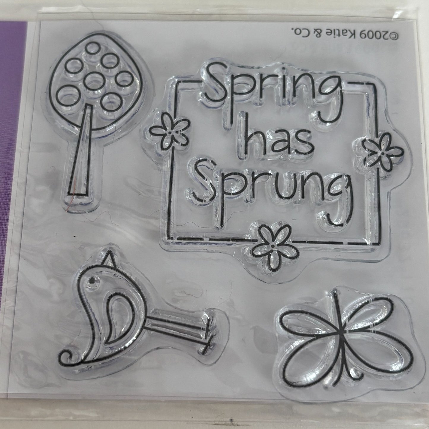 Studio G Clear Stamp Claires Spring has Sprung Bird Butterfly Tree Cardmaking Small