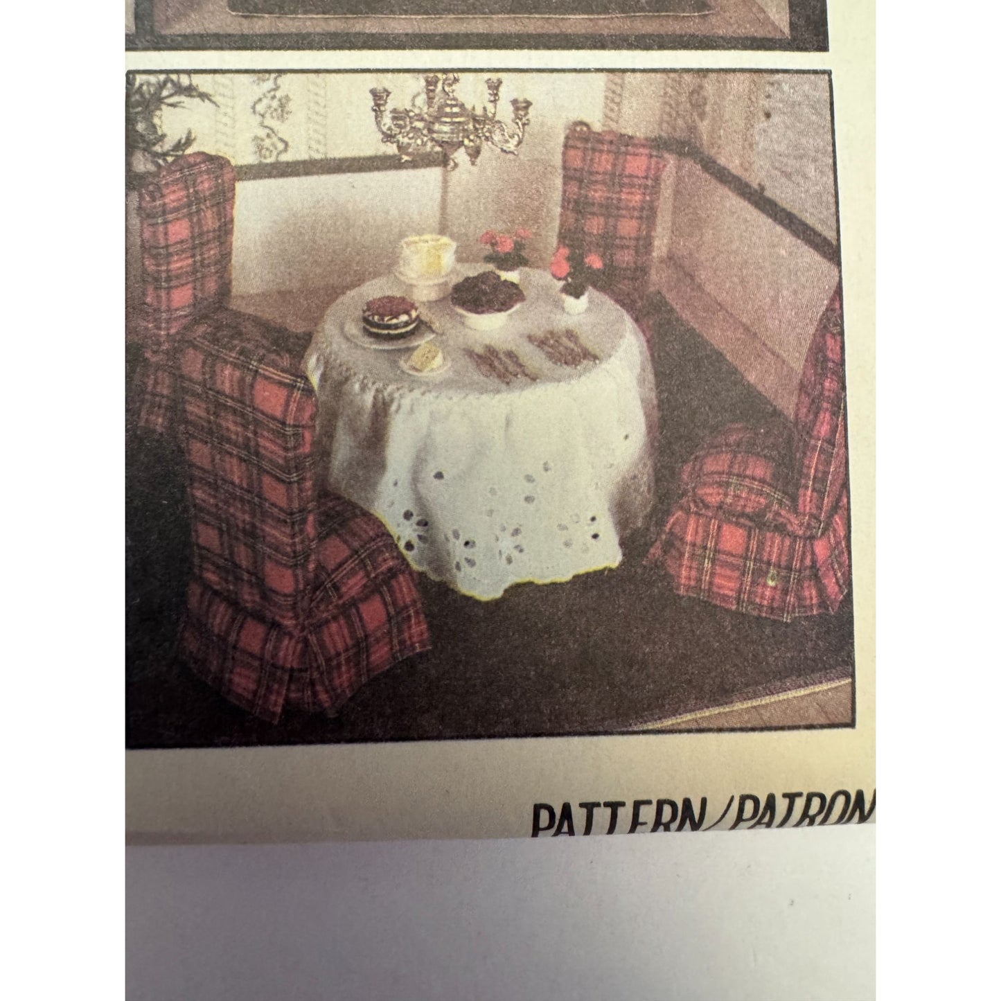 McCalls Sewing Pattern 6889 Dollhouse Rooms Furniture Dining Room Bedroom Decor Uncut