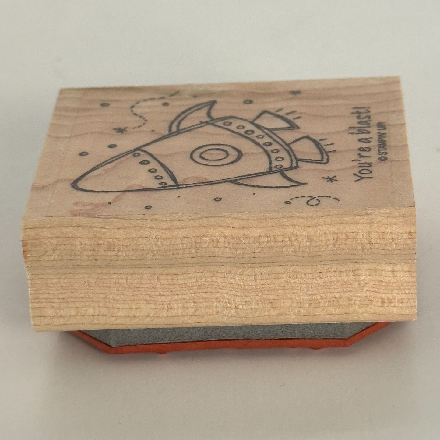 Stampin Up Rubber Stamp You are a Blast Rocket Ship Outer Space Card Making Word