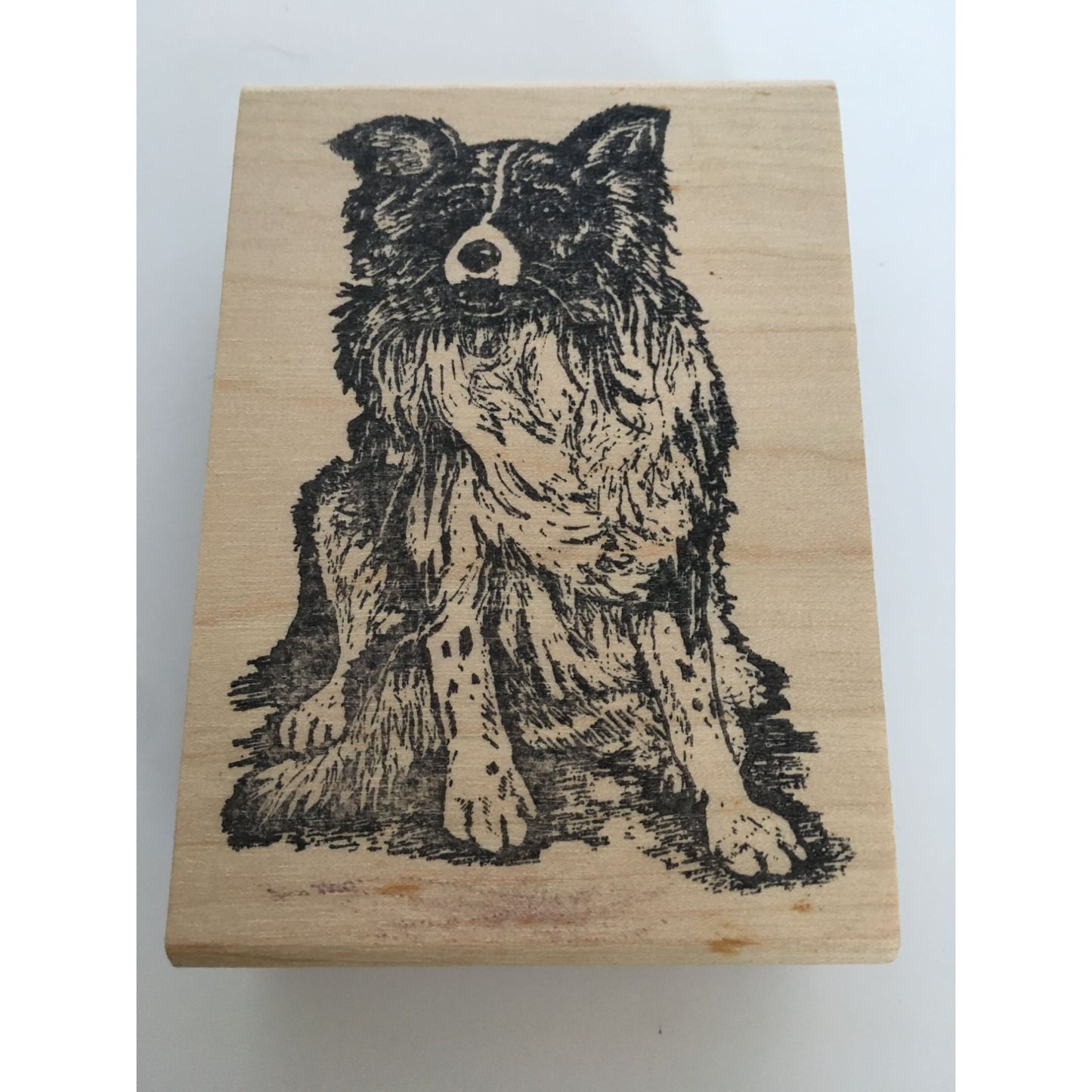 Wood Mounted Rubber Stamp Border Collie Dog Card Making Animal Family Pet J1195