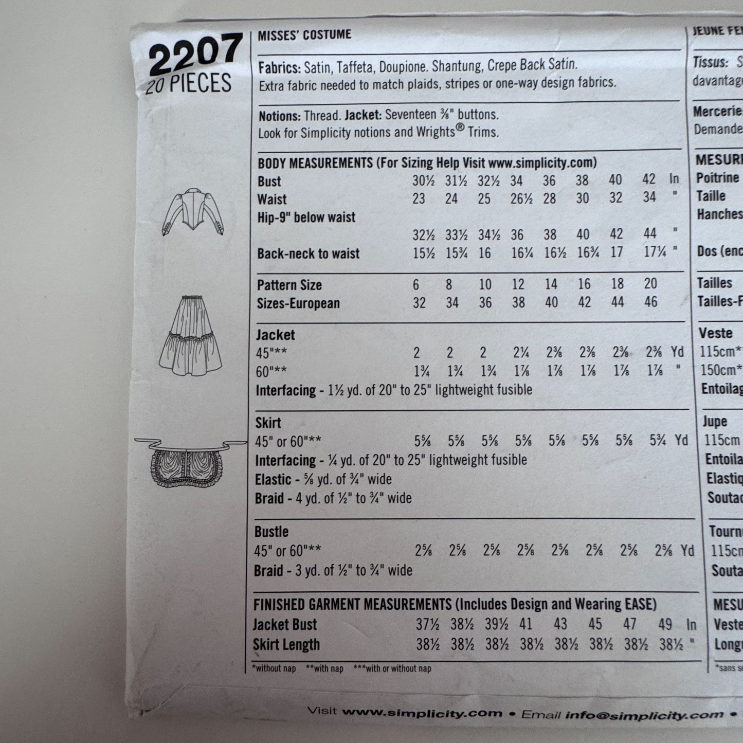 Simplicity Sewing Pattern 2207 Costume Steampunk Victorian 14-20 Uncut Halloween Arkivestry