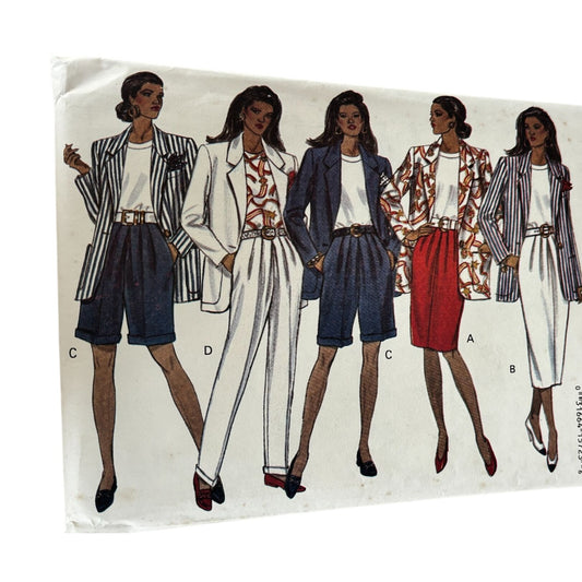 Butterick Sewing Pattern 6658 Jacket Skirt Shorts Pants 90s Power Suit 16-22 UC