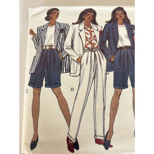 Butterick Sewing Pattern 6658 Jacket Skirt Shorts Pants 90s Power Suit 16-22 UC