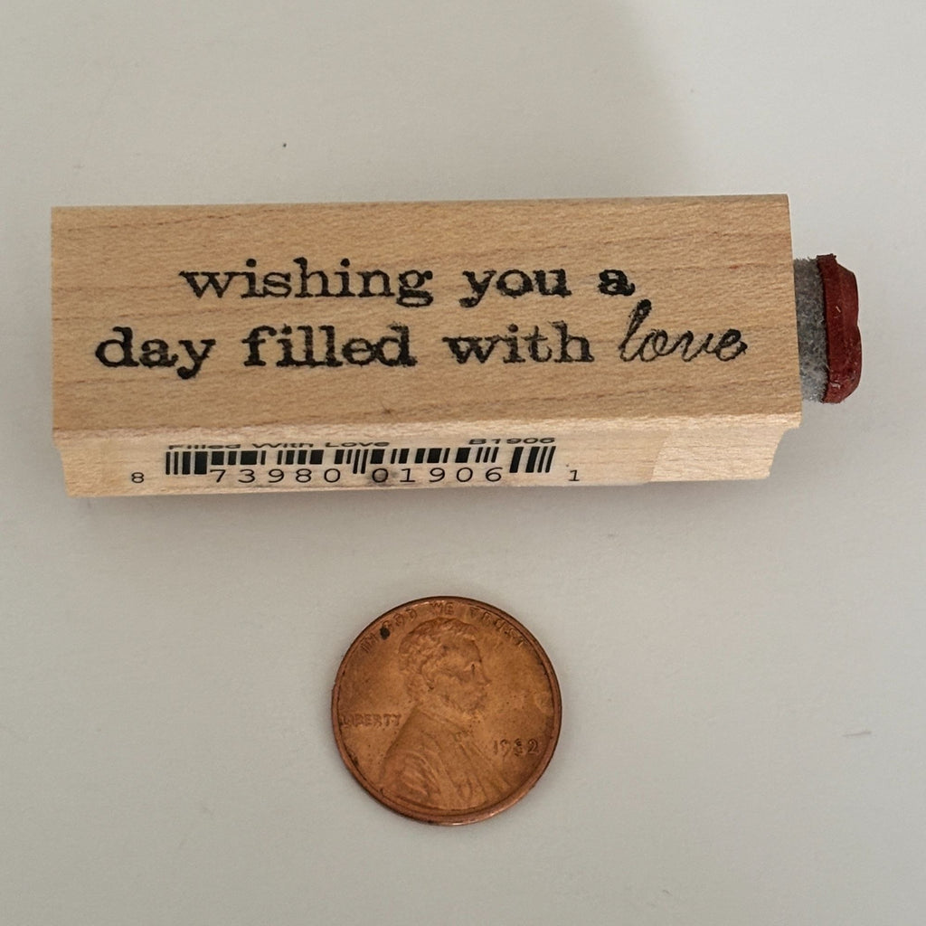 Memory Box Rubber Stamp Wishing You A Day Filled With Love Cardmaking Sentiment Words