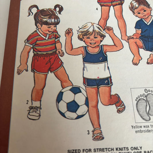 Simplicity Sewing Pattern 5953 Toddler Romper Shorts Top Vintage 1980s Retro Size 2 Uncut