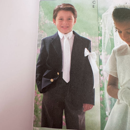 Butterick Sewing Pattern B4059 First Communion Veil Boys Vest Tie 6-8 Uncut Formalwear Accessories
