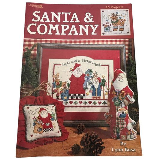 Leisure Arts Cross Stitch Pattern Book Santa and Company Christmas Snowman 3093