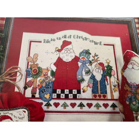 Leisure Arts Cross Stitch Pattern Book Santa and Company Christmas Snowman 3093