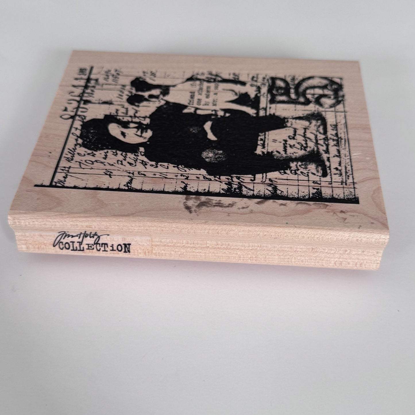 Stampers Anonymous Rubber Stamp Collage Dog Mixed Media Tim Holtz Steampunk Best Friends Script