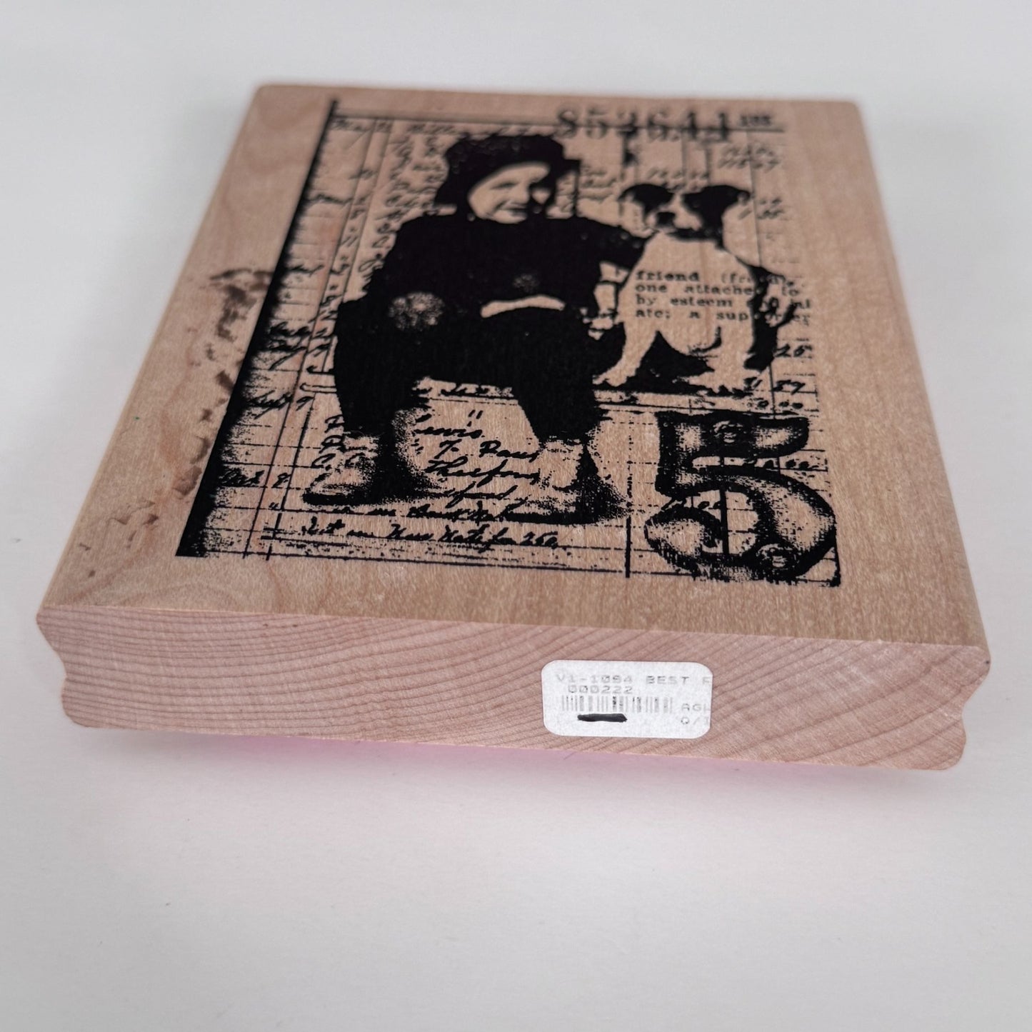 Stampers Anonymous Rubber Stamp Collage Dog Mixed Media Tim Holtz Steampunk Best Friends Script