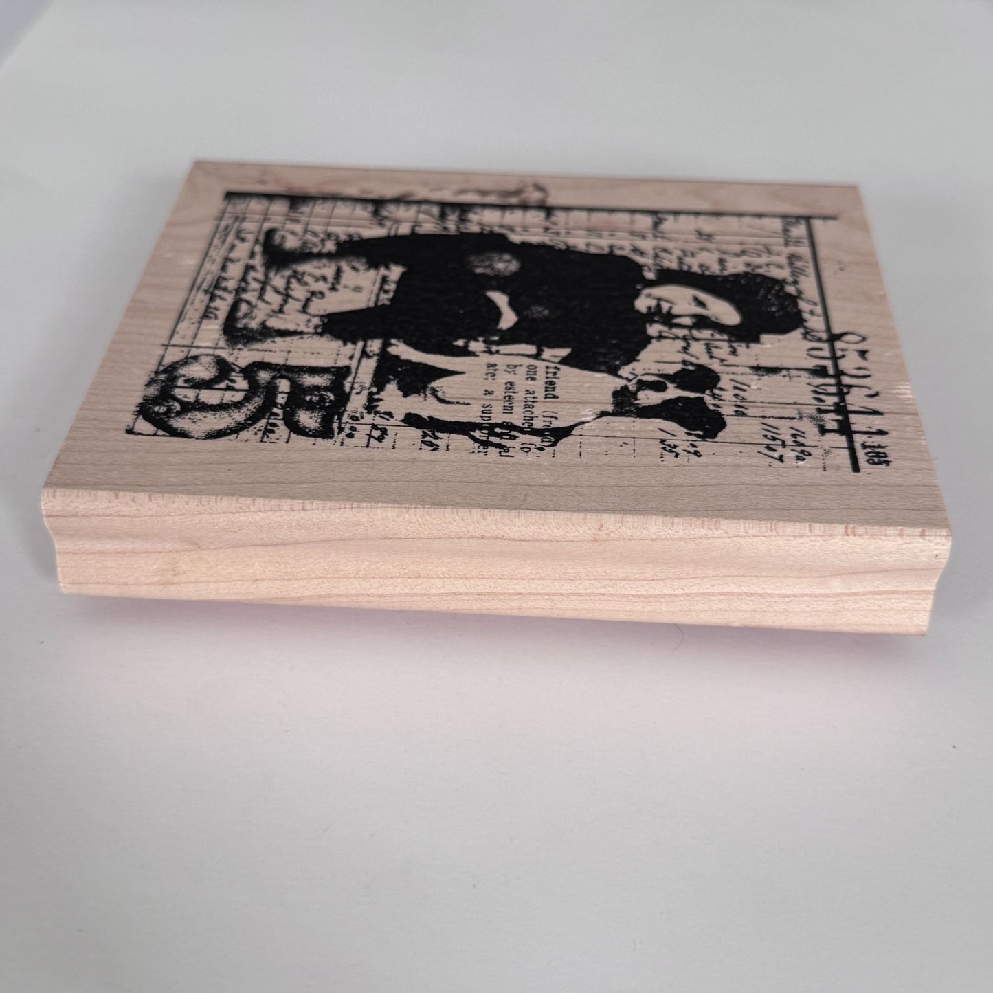 Stampers Anonymous Rubber Stamp Collage Dog Mixed Media Tim Holtz Steampunk Best Friends Script
