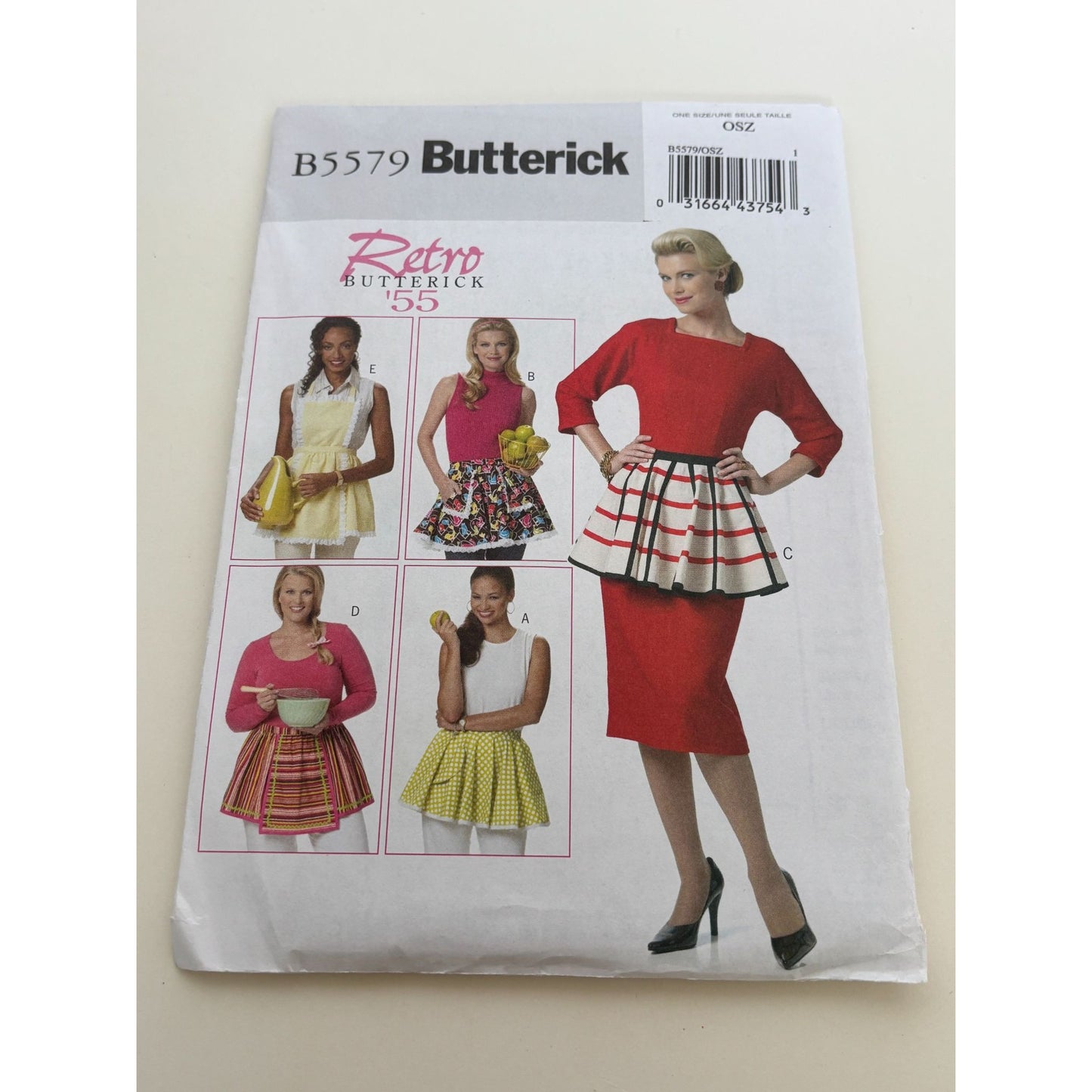 Butterick Sewing Pattern B5579 Retro Apron Pockets Kitchen 6-16 Vintage-Inspired