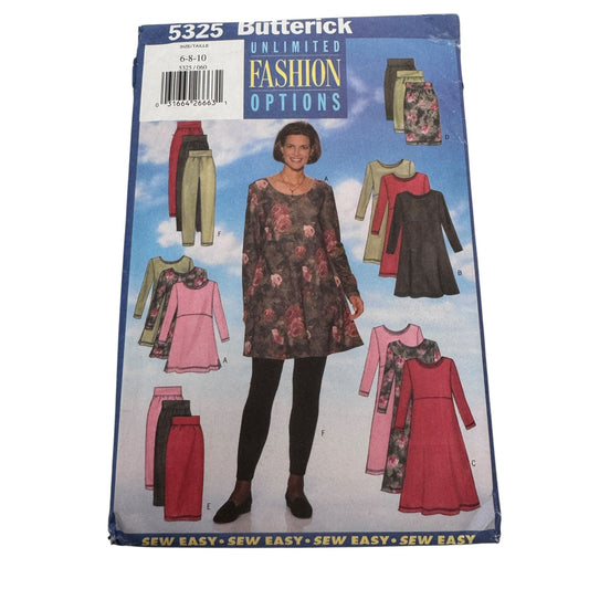 Butterick Sewing Pattern 5325 Maternity Dress Tunic Skirt Pants Sizes 6-10 Uncut