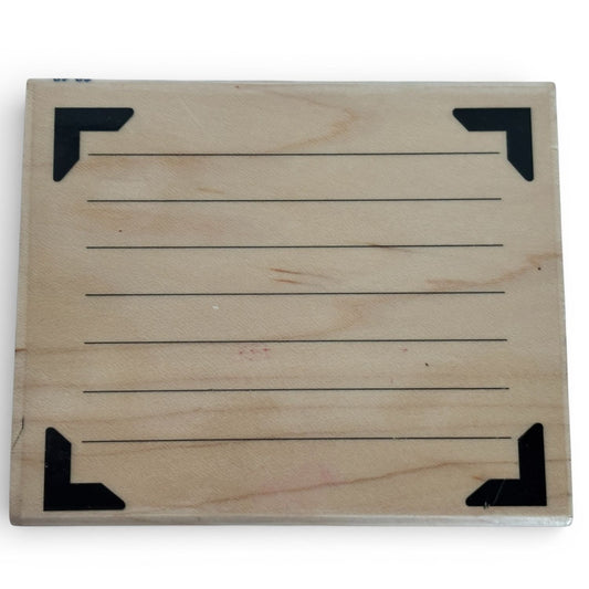 Stampabilities Rubber Stamp Journal with Photo Corners Scrapbook Page Writing Lines Journaling