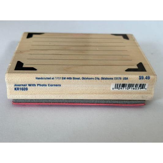 Stampabilities Rubber Stamp Journal with Photo Corners Scrapbook Page Writing Lines Journaling