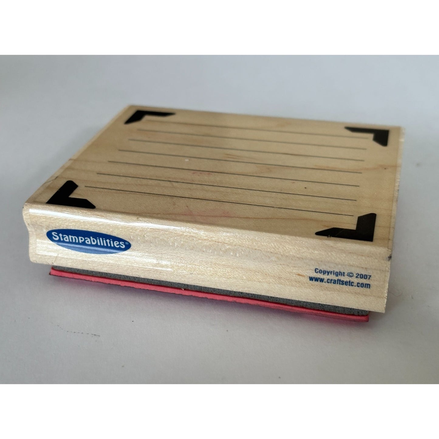 Stampabilities Rubber Stamp Journal with Photo Corners Scrapbook Page Writing Lines Journaling