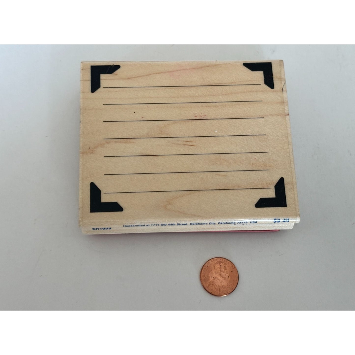 Stampabilities Rubber Stamp Journal with Photo Corners Scrapbook Page Writing Lines Journaling