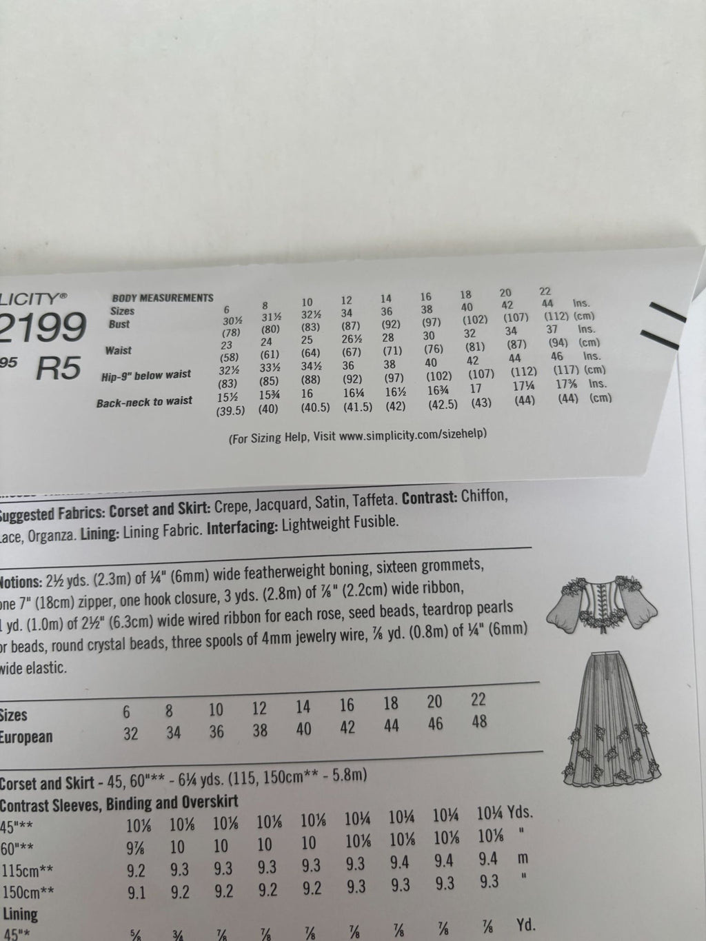 Simplicity Sewing Pattern R12199 Renaissance Costume Dress Historical 6-14 UC