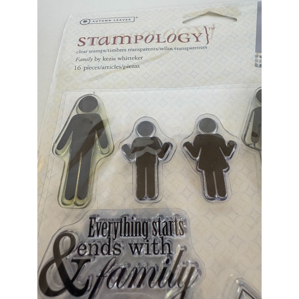Autumn Leaves Stampology 16-Piece Family Theme Clear Stamps Kezia Whitteker Love