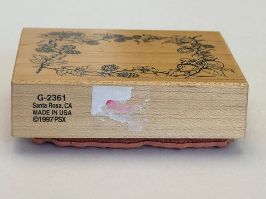 PSX Rubber Stamp Strawberry Blackberry Frame Fruit Vines Recipe Food Berry Craft