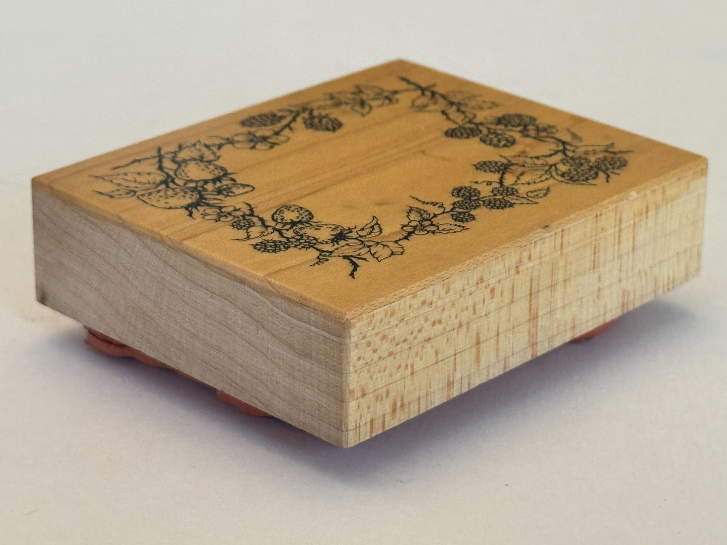 PSX Rubber Stamp Strawberry Blackberry Frame Fruit Vines Recipe Food Berry Craft