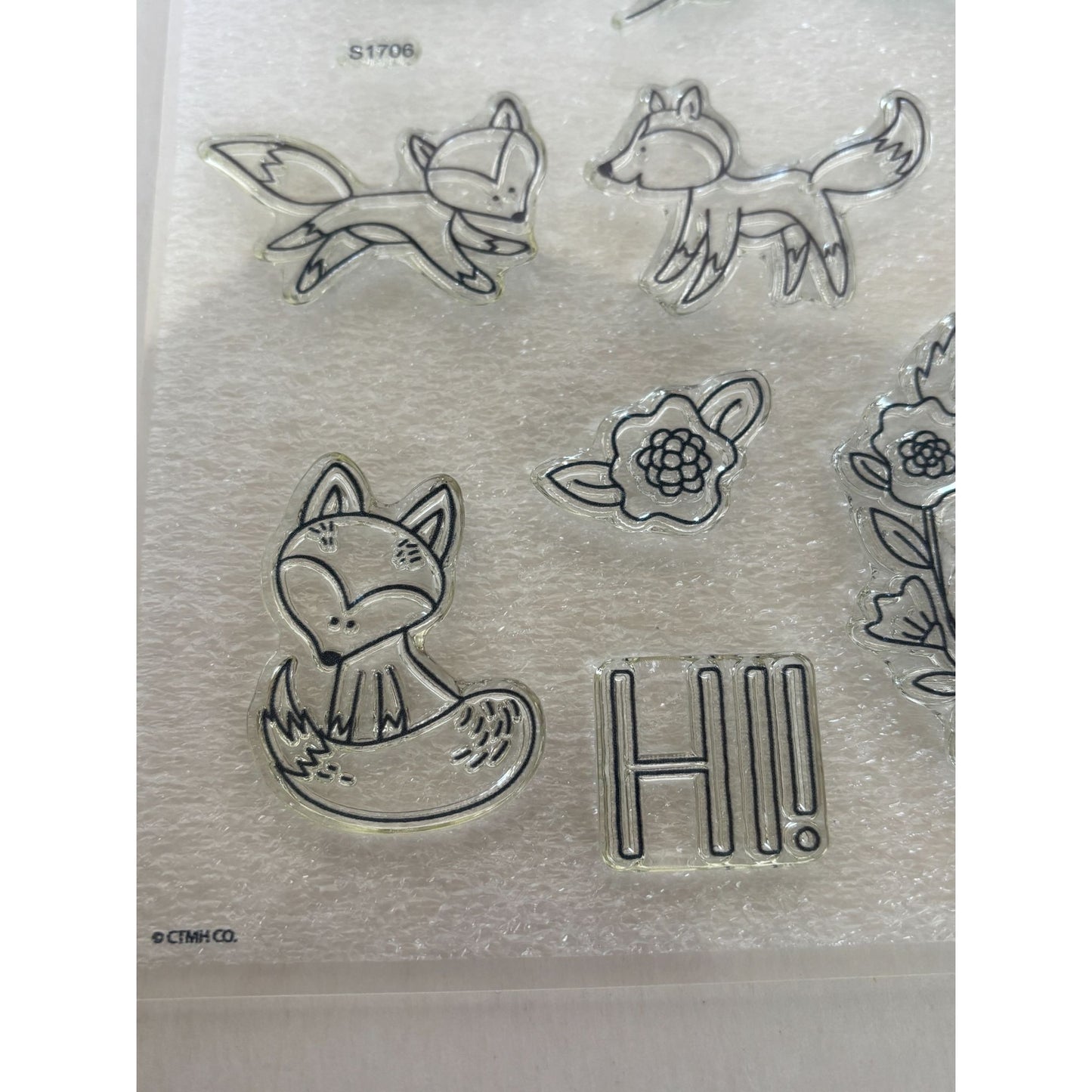 CTMH Acrylic Stamps Set Hello Foxy Fox Flower Wreath Thankful for You My Acrylix