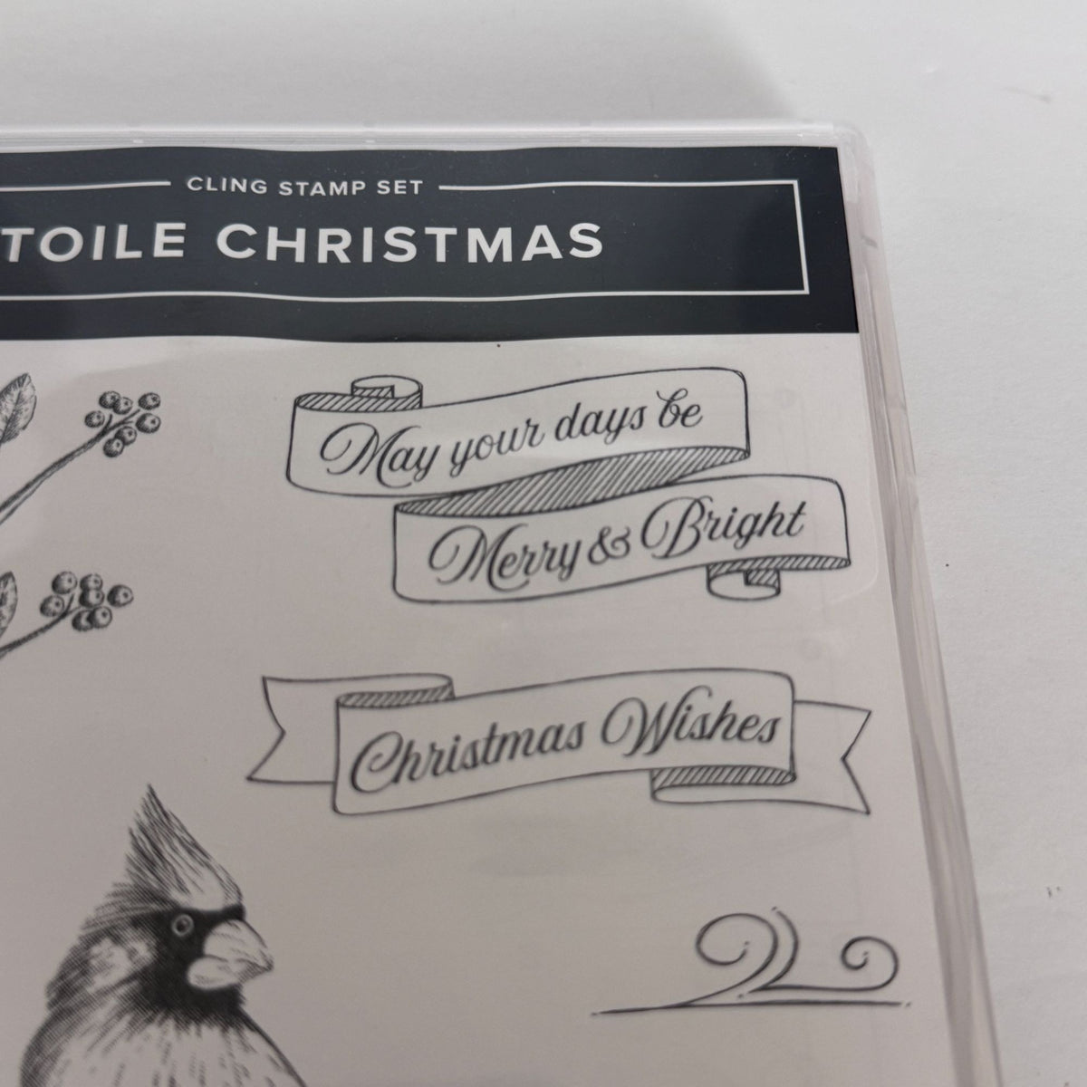 Stampin Up Stamp Set Toile and Christmas Cardinal Dies Holiday Card Making Bird Cling
