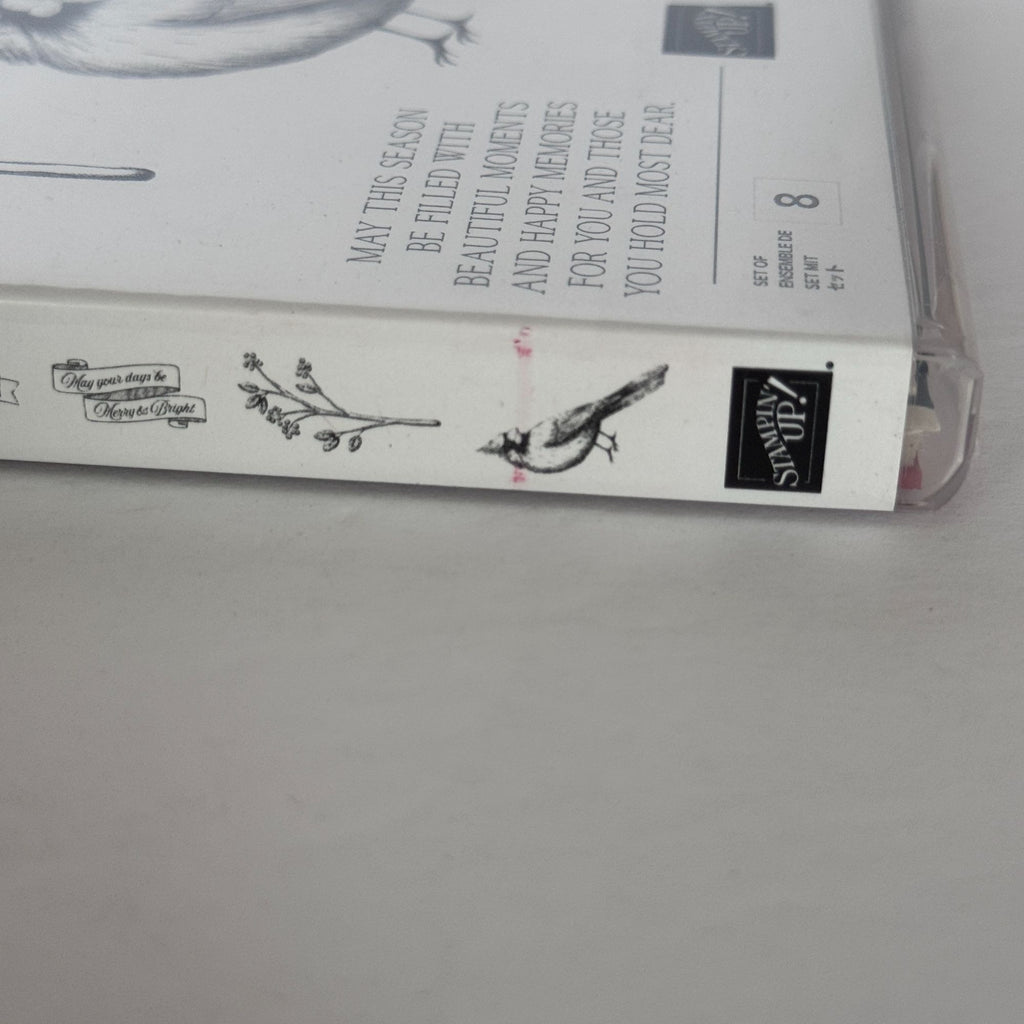 Stampin Up Stamp Set Toile and Christmas Cardinal Dies Holiday Card Making Bird Cling