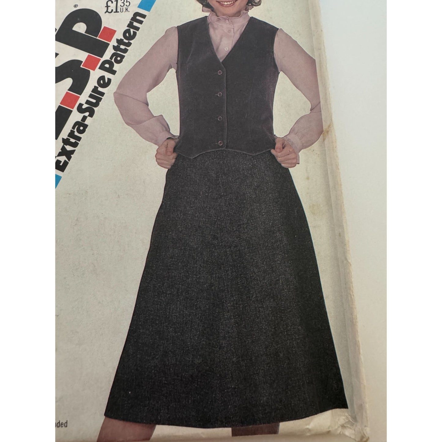 Simplicity ESP Sewing Pattern 5656 Skirt & Lined Fitted Vest Size 16-20 Uncut