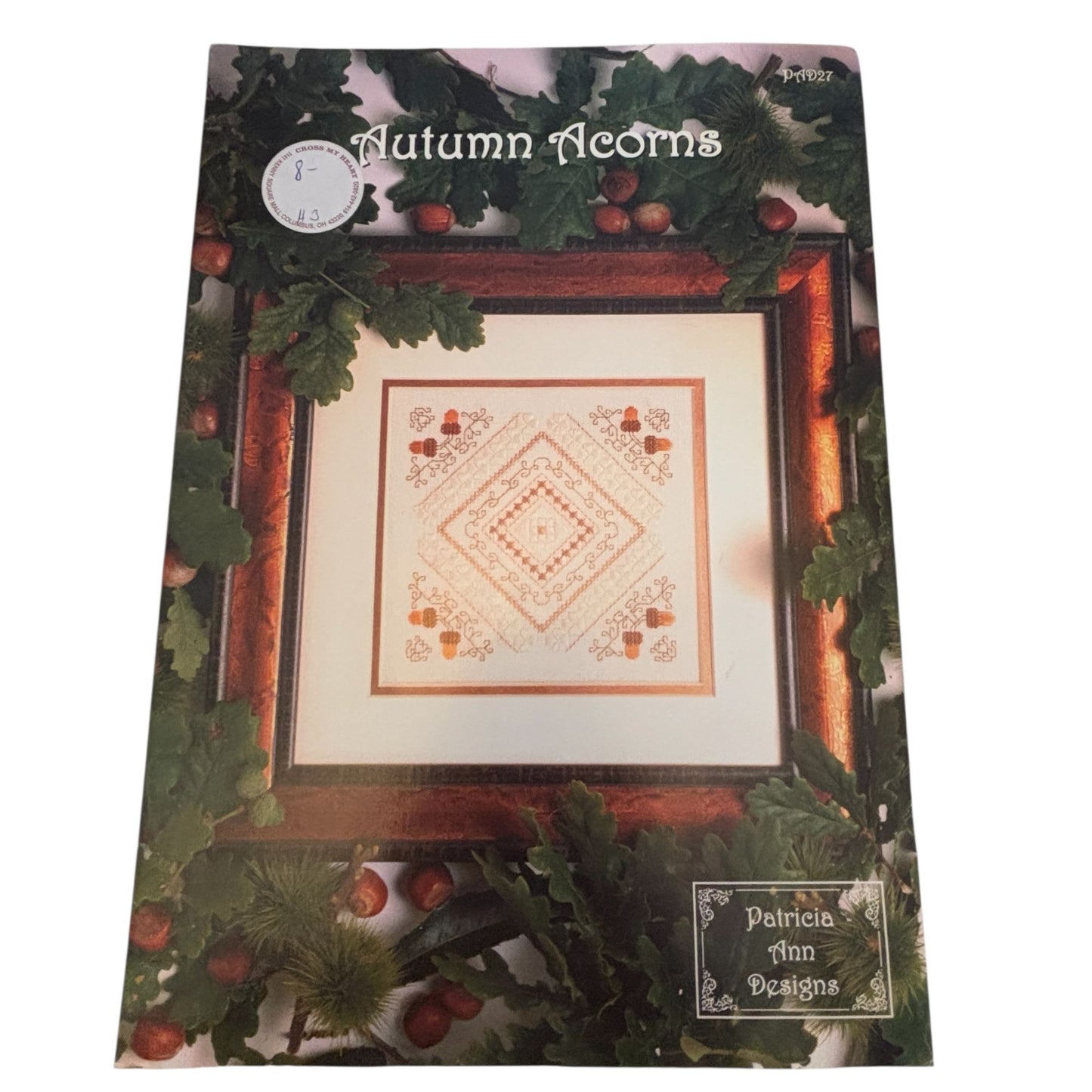 Autumn Acorns Needlepoint Pattern by Patricia Ann Designs Fall Leaflet PAD27