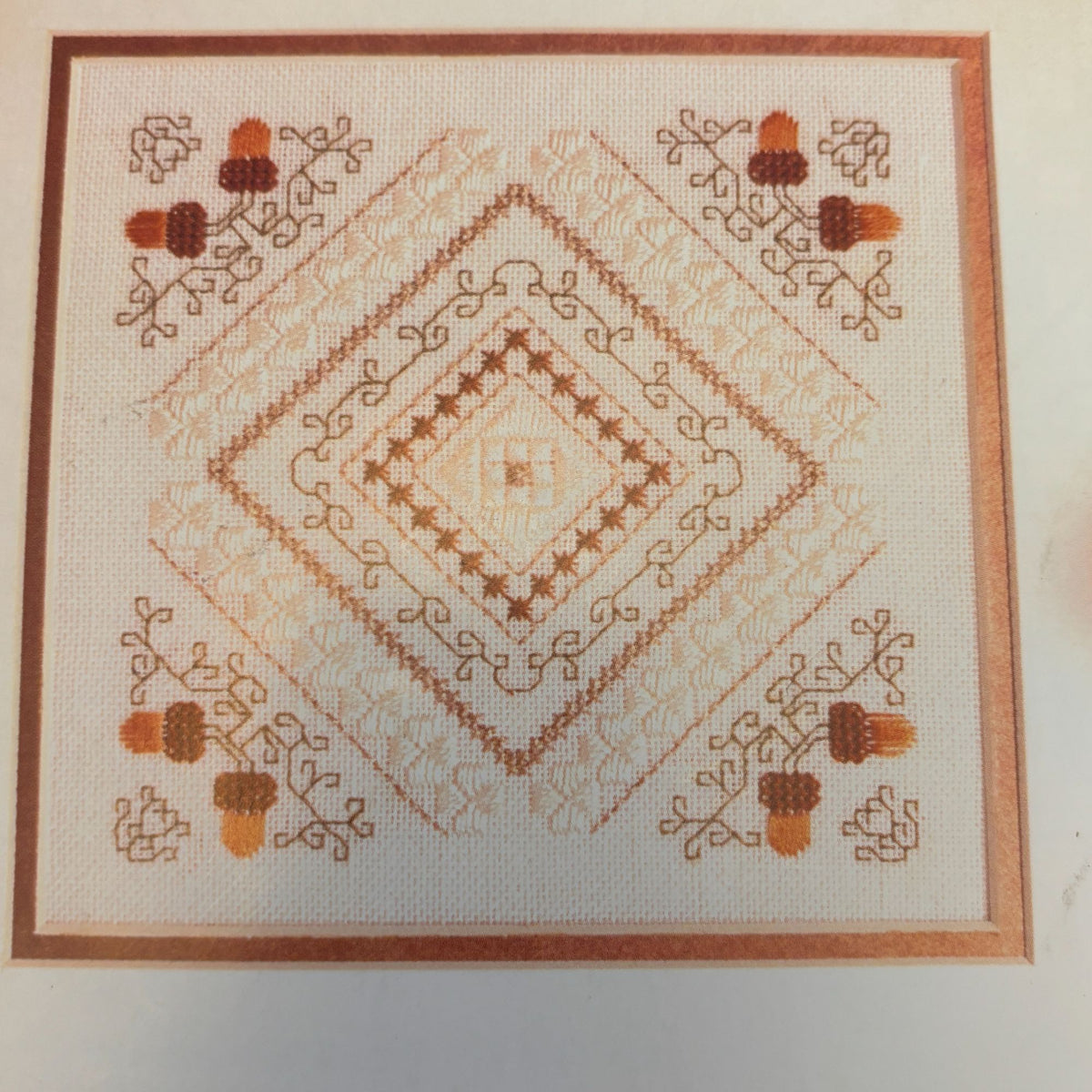 Autumn Acorns Needlepoint Pattern by Patricia Ann Designs Fall Leaflet PAD27