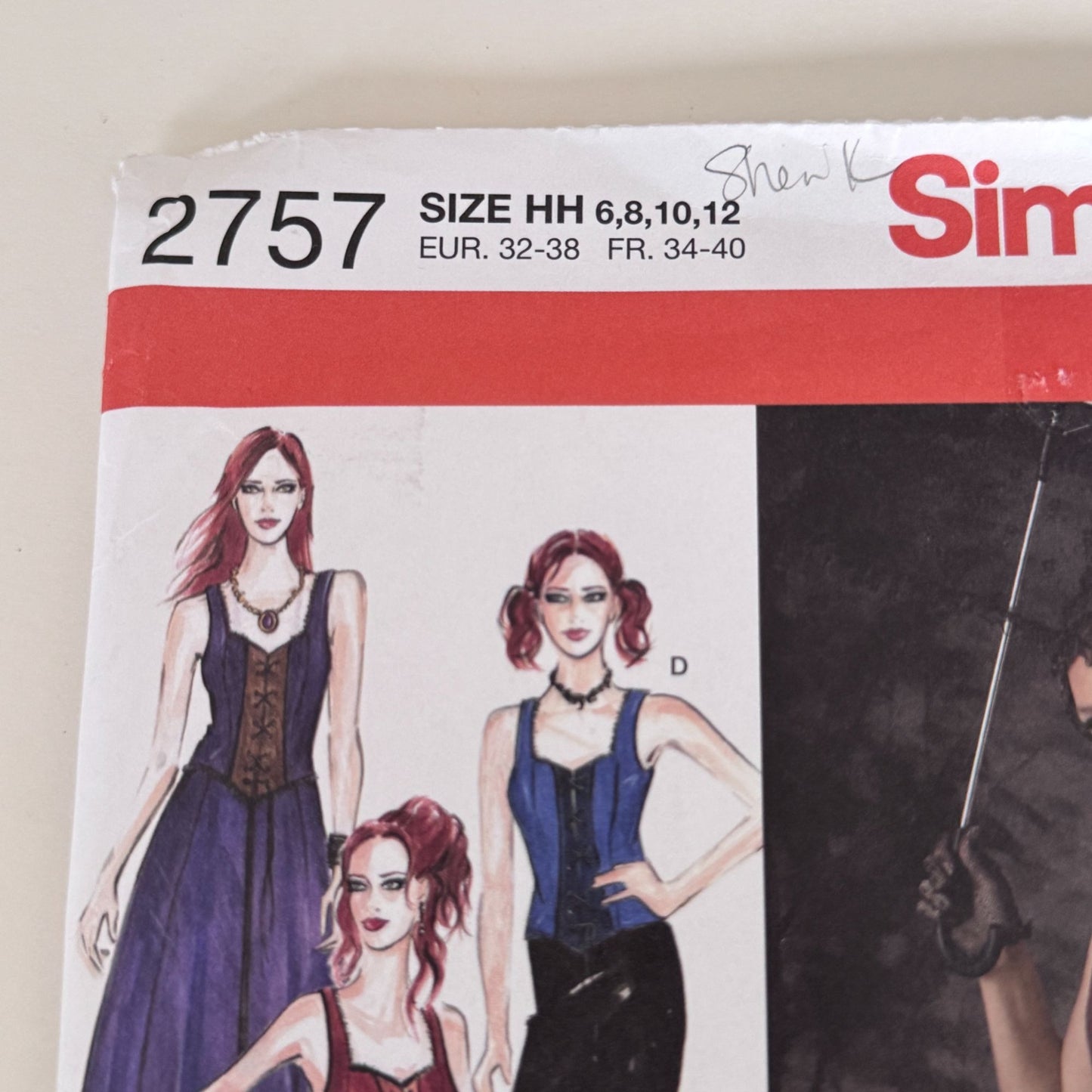 Simplicity Sewing Pattern 2757 Arkivestry Costume Gothic Steampunk Vest Skirt UC 6-12