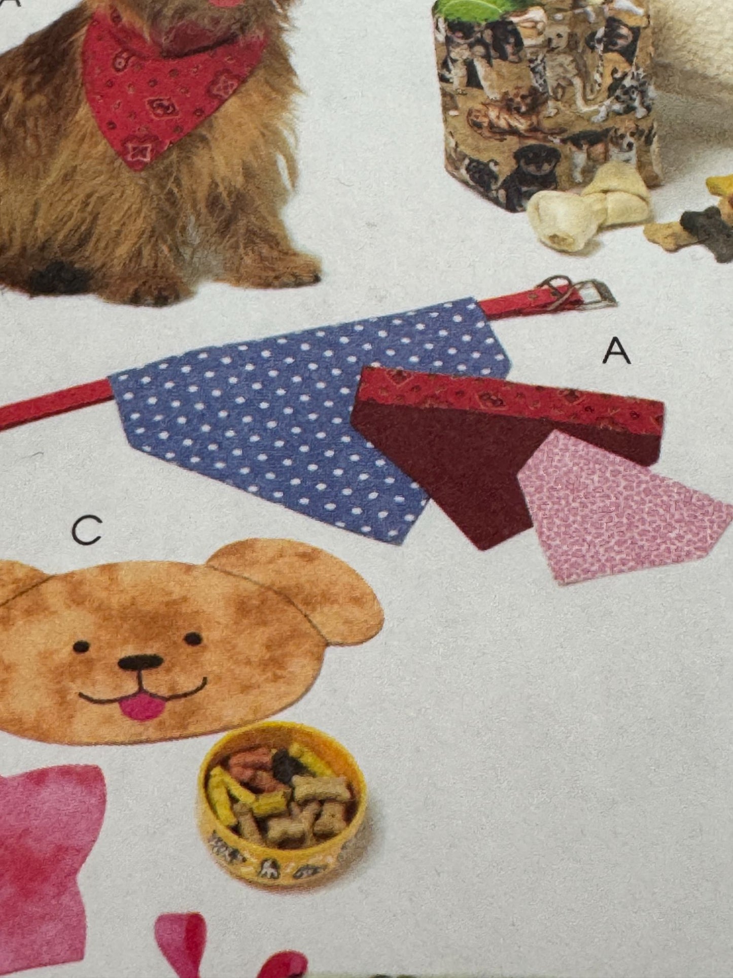 McCalls Sewing Pattern M5016 Crafts Pet Bed Neckerchief Placemat Bone Pillow UC