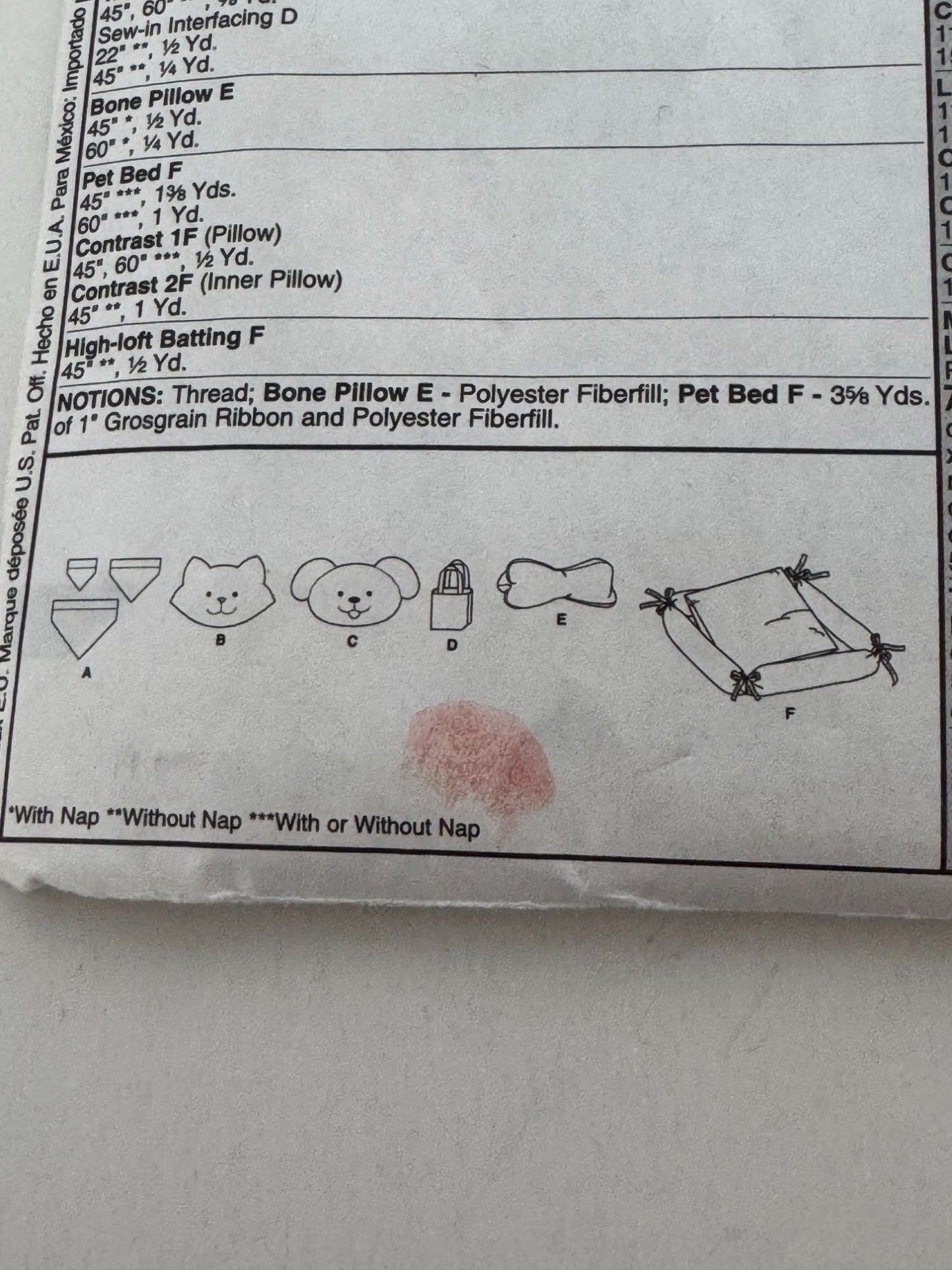 McCalls Sewing Pattern M5016 Crafts Pet Bed Neckerchief Placemat Bone Pillow UC