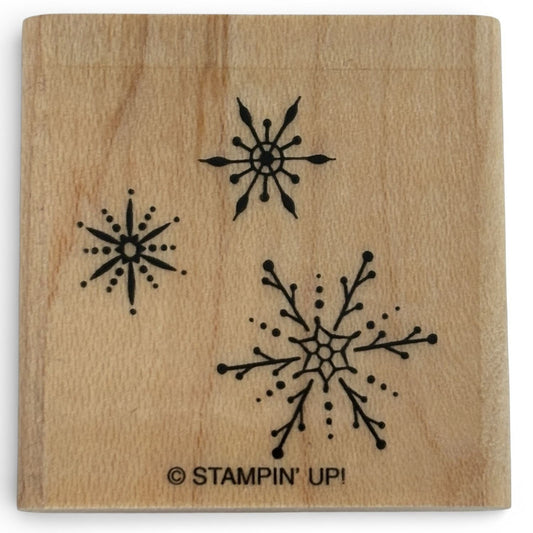 Stampin Up Snowflake Rubber Stamp Christmas Cardmaking Snow Background Holidays