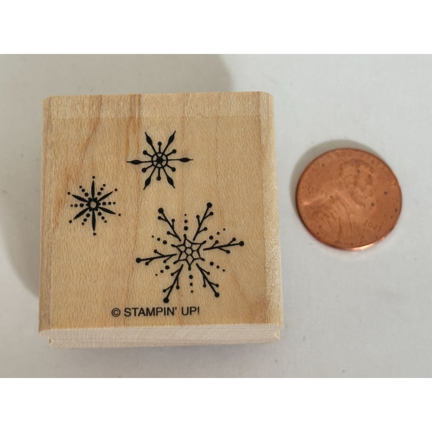 Stampin Up Snowflake Rubber Stamp Christmas Cardmaking Snow Background Holidays