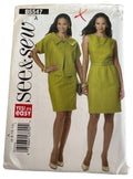 Butterick Sewing Pattern B5547 Sheath Dress Jacket 2010 Modern Classic 6 8 10 12