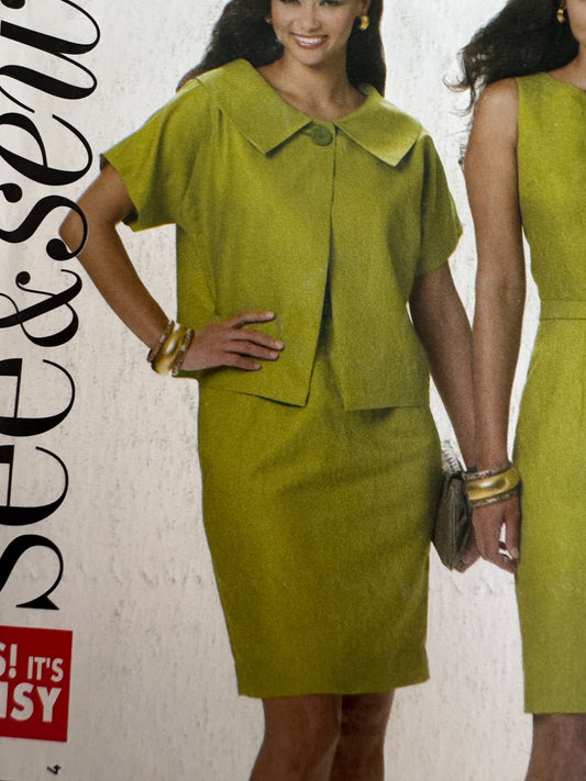 Butterick Sewing Pattern B5547 Sheath Dress Jacket 2010 Modern Classic 6 8 10 12