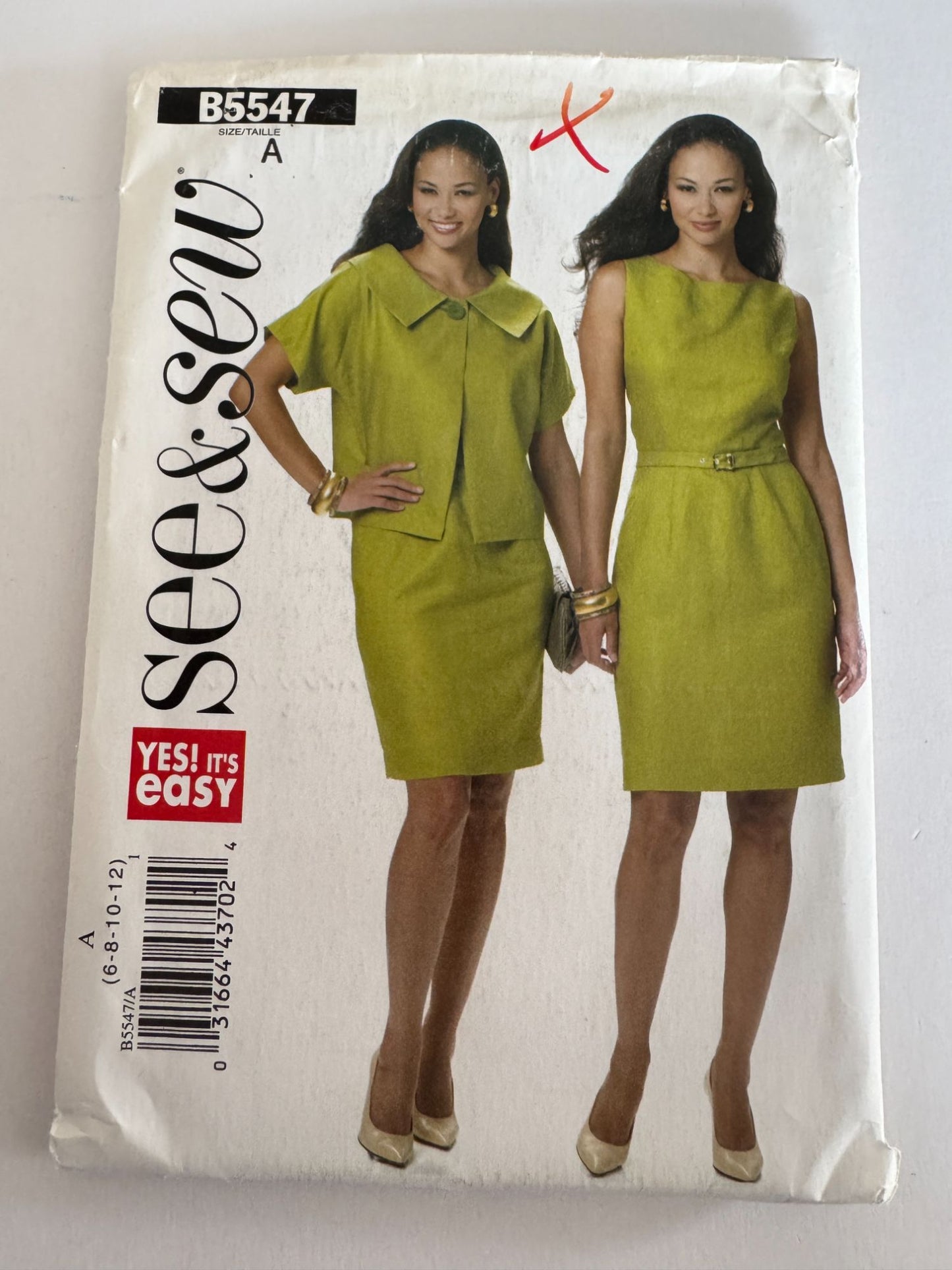 Butterick Sewing Pattern B5547 Sheath Dress Jacket 2010 Modern Classic 6 8 10 12